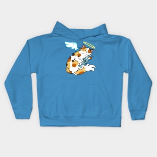 Fluffy Calico Cat Angel Kids Hoodie